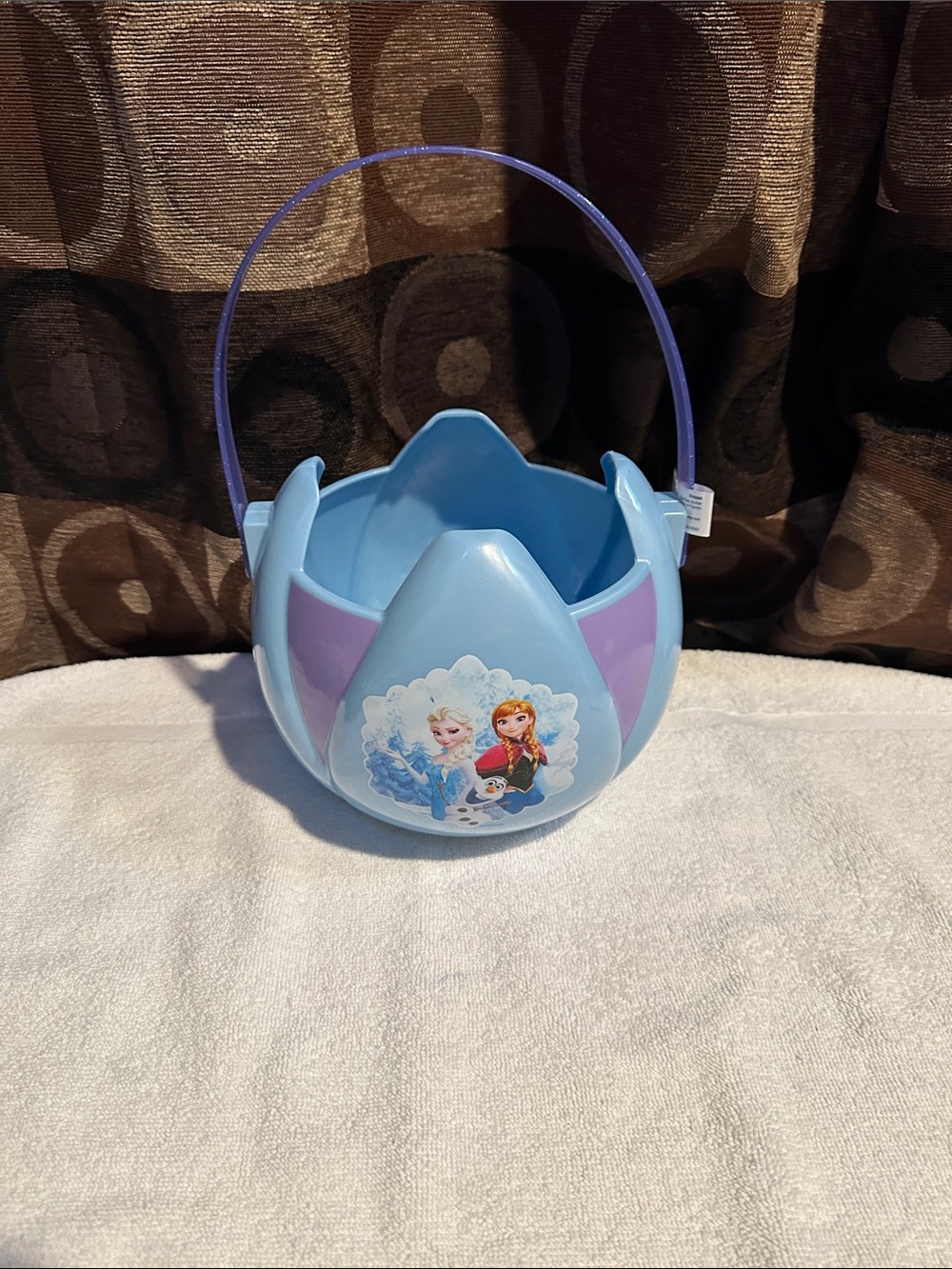 Disney Light Blue and Purple Frozen Princess Crown Bucket with Handle NWT